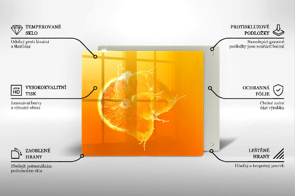 Zaščitna plošča za štedilnik Sočno oranžno sadje