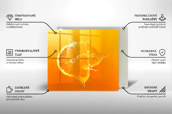 Zaščitna plošča za štedilnik Sočno oranžno sadje