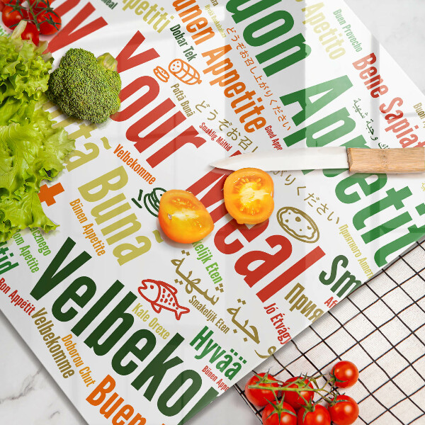 Stenska zaščitna plošča za štedilnik Podnapisi Bon appetit jeziki