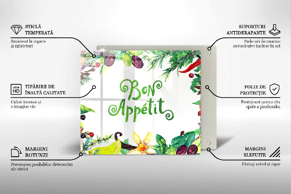 Stenska zaščitna plošča za štedilnik Napis Bon Appetit