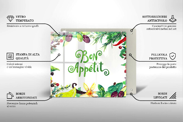 Stenska zaščitna plošča za štedilnik Napis Bon Appetit