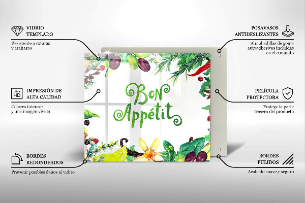 Stenska zaščitna plošča za štedilnik Napis Bon Appetit