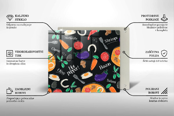 Zaščitna plošča za štedilnik Ilustracija hrane