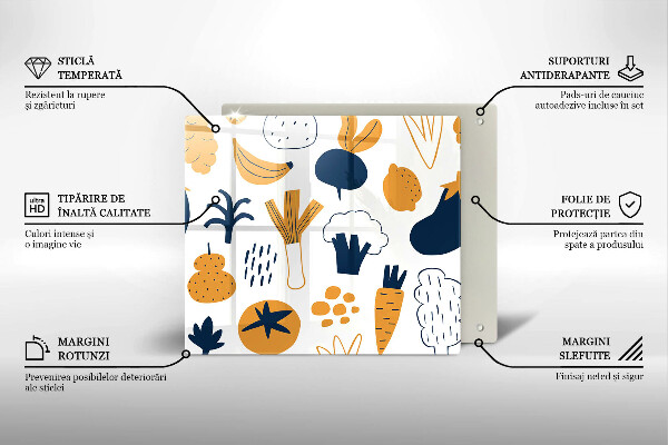 Zaščitna plošča za štedilnik Ilustracija hrane