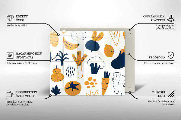 Zaščitna plošča za štedilnik Ilustracija hrane