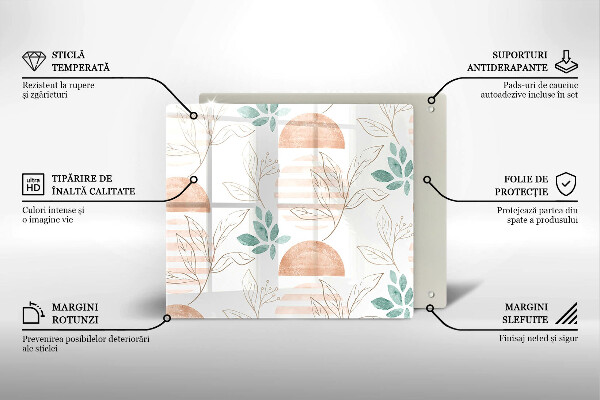 Zaščitna plošča za štedilnik Boho vzorec listov