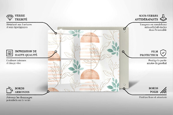 Zaščitna plošča za štedilnik Boho vzorec listov