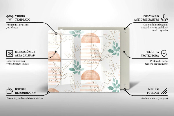 Zaščitna plošča za štedilnik Boho vzorec listov