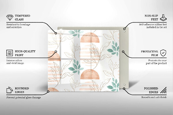 Zaščitna plošča za štedilnik Boho vzorec listov