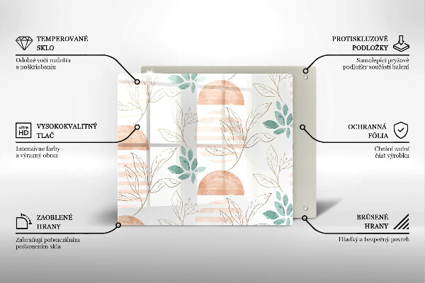 Zaščitna plošča za štedilnik Boho vzorec listov