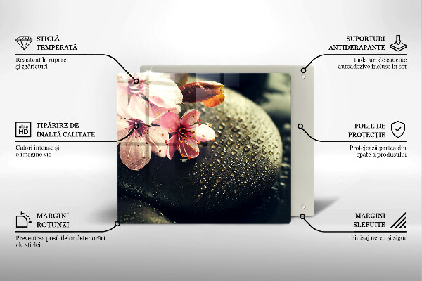 Zaščitna plošča za štedilnik Rože zen kamni