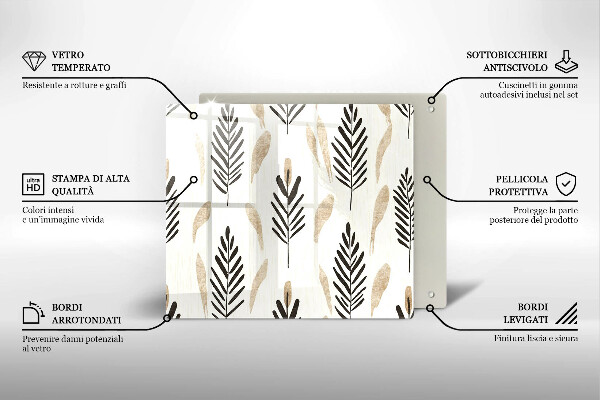 Zaščitna plošča za štedilnik Boho rastline