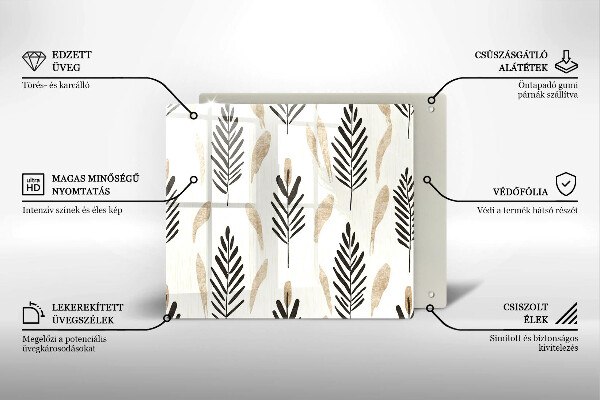 Zaščitna plošča za štedilnik Boho rastline