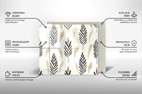 Zaščitna plošča za štedilnik Boho rastline