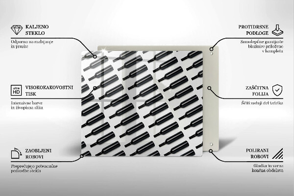 Zaščitna plošča za štedilnik Steklenice črnega vina
