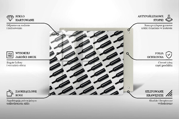 Zaščitna plošča za štedilnik Steklenice črnega vina