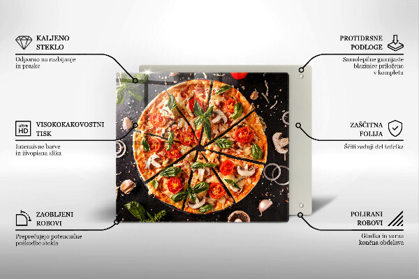 Zaščitna plošča za štedilnik Pica z gobami