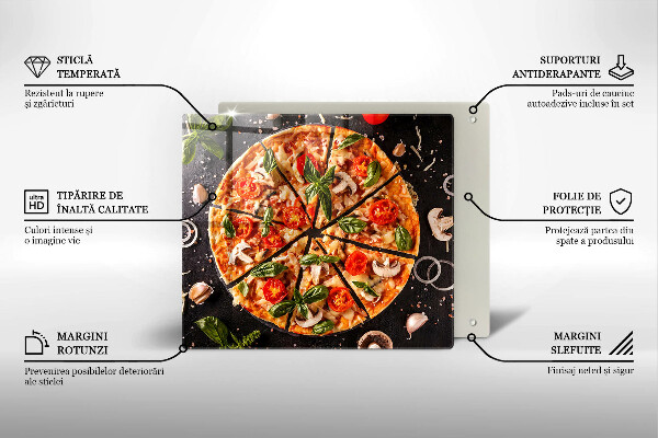 Zaščitna plošča za štedilnik Pica z gobami