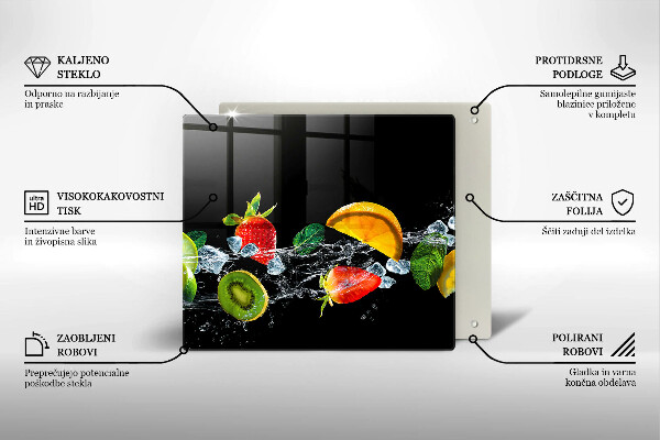 Zaščitna plošča za štedilnik Sadje v vodi