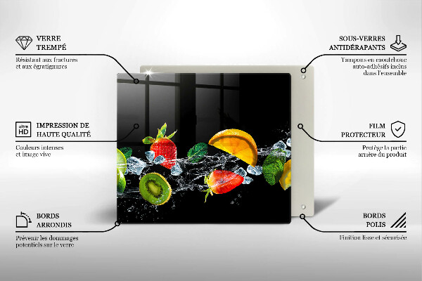 Zaščitna plošča za štedilnik Sadje v vodi