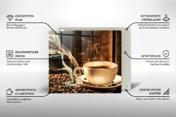 Zaščitna plošča za štedilnik Skodelica in kavna zrna