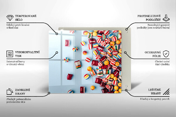 Zaščitna plošča za štedilnik Pisani bonboni