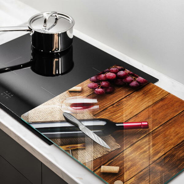 Zaščitna plošča za štedilnik Steklenica rdečega vina