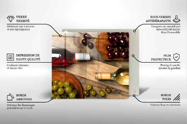 Zaščitna plošča za štedilnik Vinske steklenice in grozdje