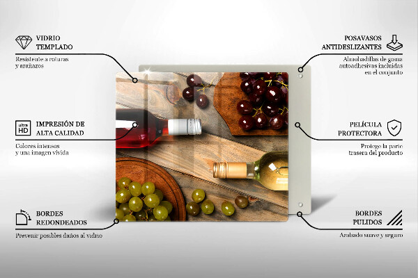 Zaščitna plošča za štedilnik Vinske steklenice in grozdje