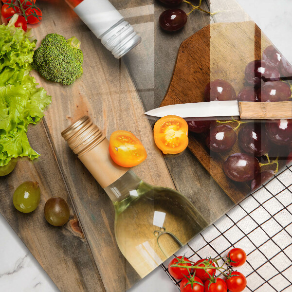 Zaščitna plošča za štedilnik Vinske steklenice in grozdje