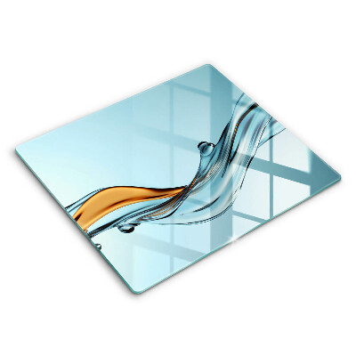 Zaščitna plošča za štedilnik Voda na modrem ozadju