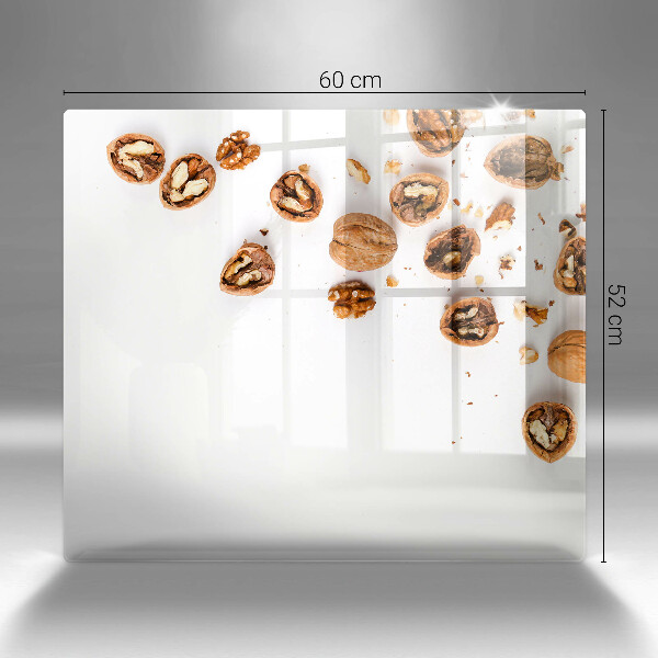 Zaščitna plošča za štedilnik Orehi na belem ozadju