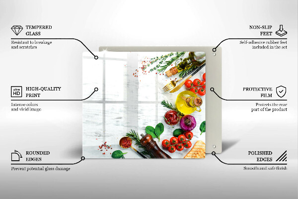 Zaščitna plošča za štedilnik Zelenjava in začimbe