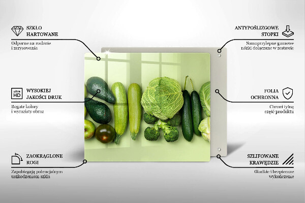 Zaščitna plošča za štedilnik Zeleno sadje in zelenjava