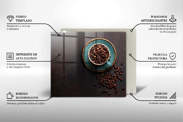 Stenska zaščitna plošča za štedilnik Skodelica kavnih zrn