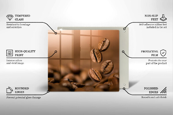 Stenska zaščitna plošča za štedilnik Kavna zrna