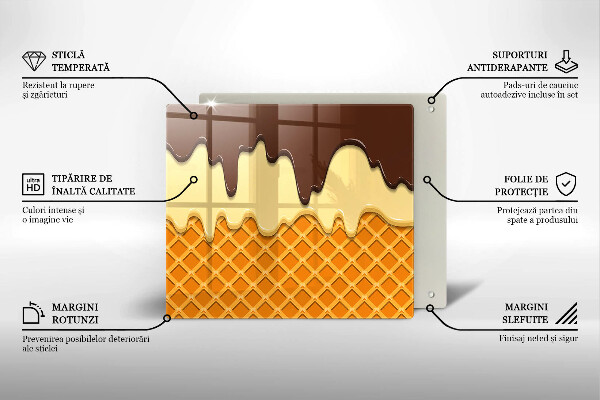 Stenska zaščitna plošča za štedilnik Ilustracija sladoledne kornete