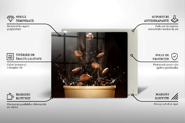 Stenska zaščitna plošča za štedilnik Vroča kavna zrna