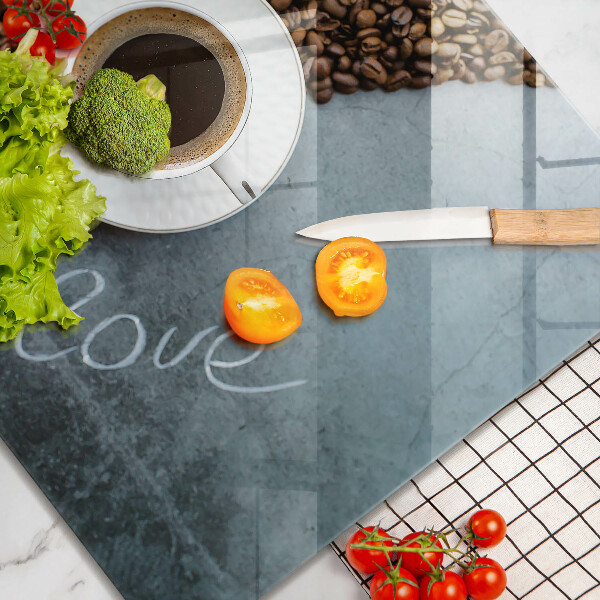 Stenska zaščitna plošča za štedilnik Kavna zrna in skodelica