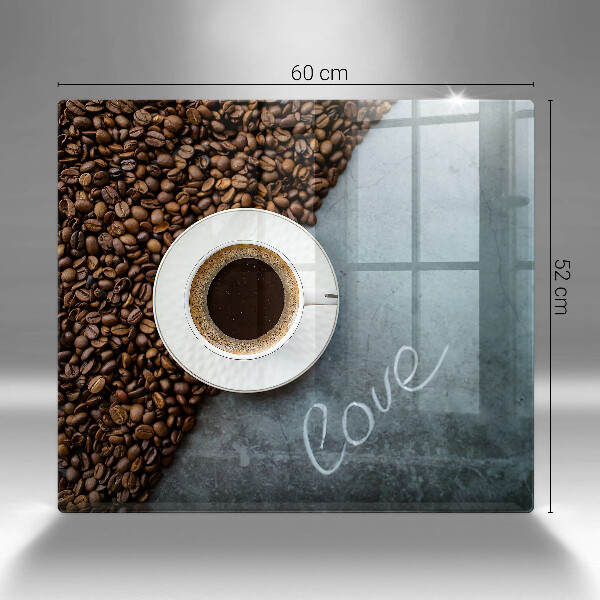 Stenska zaščitna plošča za štedilnik Kavna zrna in skodelica