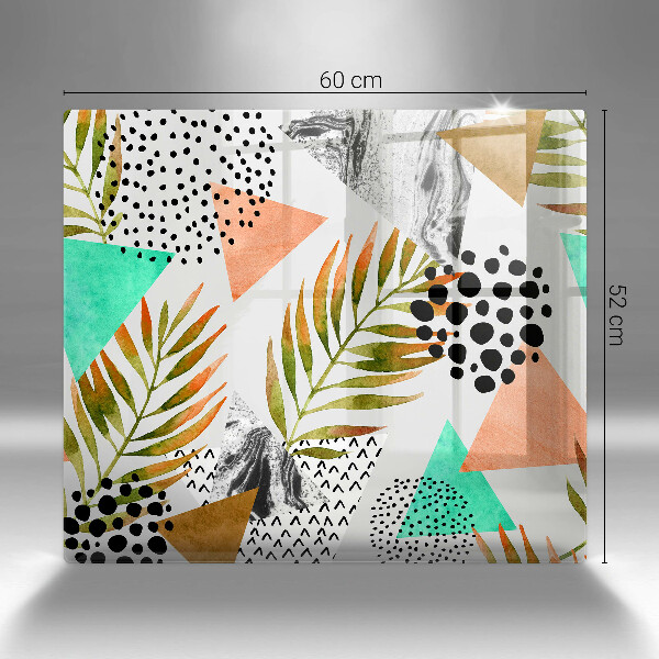 Zaščitna plošča za štedilnik Boho vzorec listov