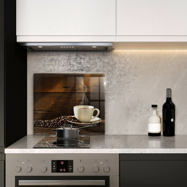 Zaščitna plošča za štedilnik Lesena skodelica za kavo