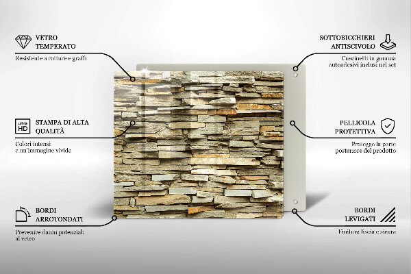 Zaščitna plošča za štedilnik Dekorativni kamni