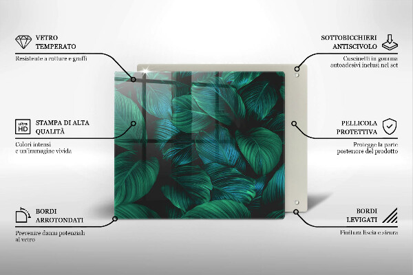 Stenska zaščitna plošča za štedilnik Listi džungle