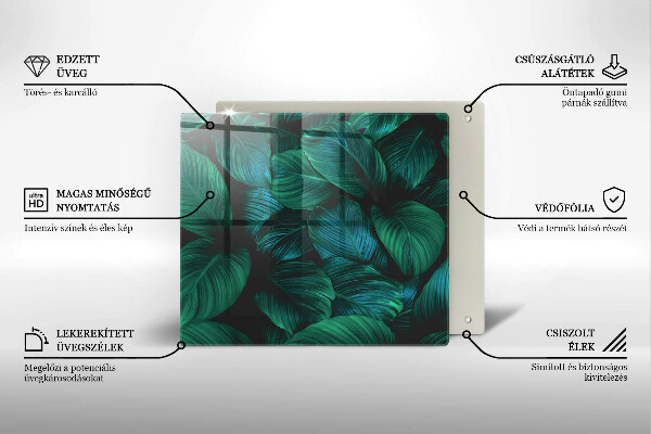 Stenska zaščitna plošča za štedilnik Listi džungle