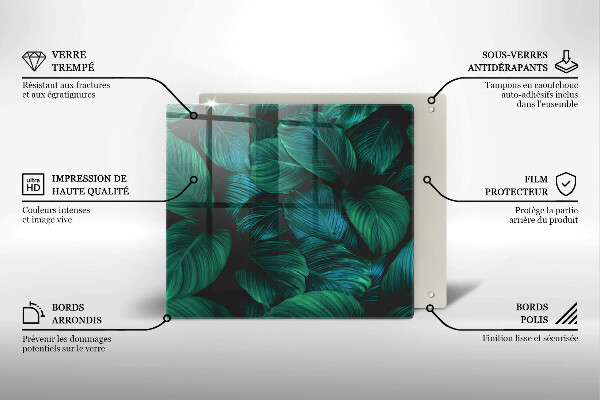 Stenska zaščitna plošča za štedilnik Listi džungle