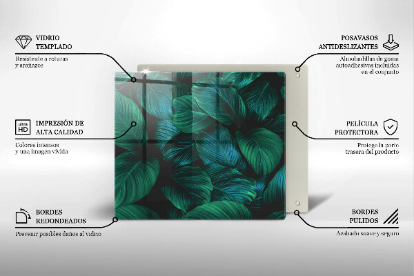 Stenska zaščitna plošča za štedilnik Listi džungle