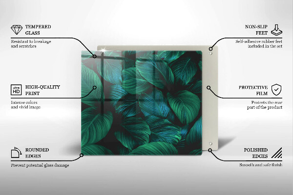 Stenska zaščitna plošča za štedilnik Listi džungle