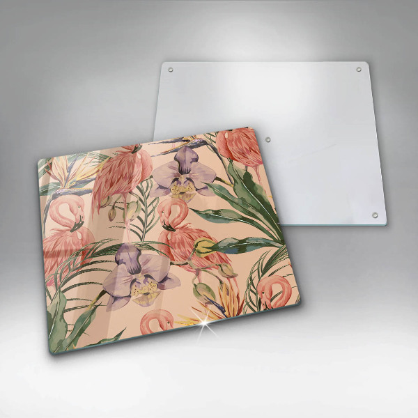 Zaščitna plošča za štedilnik Ilustracija flamingov