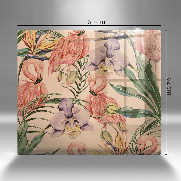 Zaščitna plošča za štedilnik Ilustracija flamingov